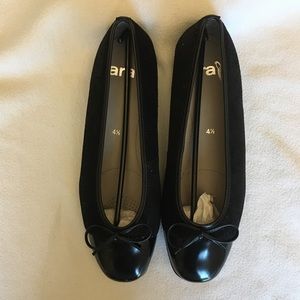 Ara Black Bella Ballet Flats